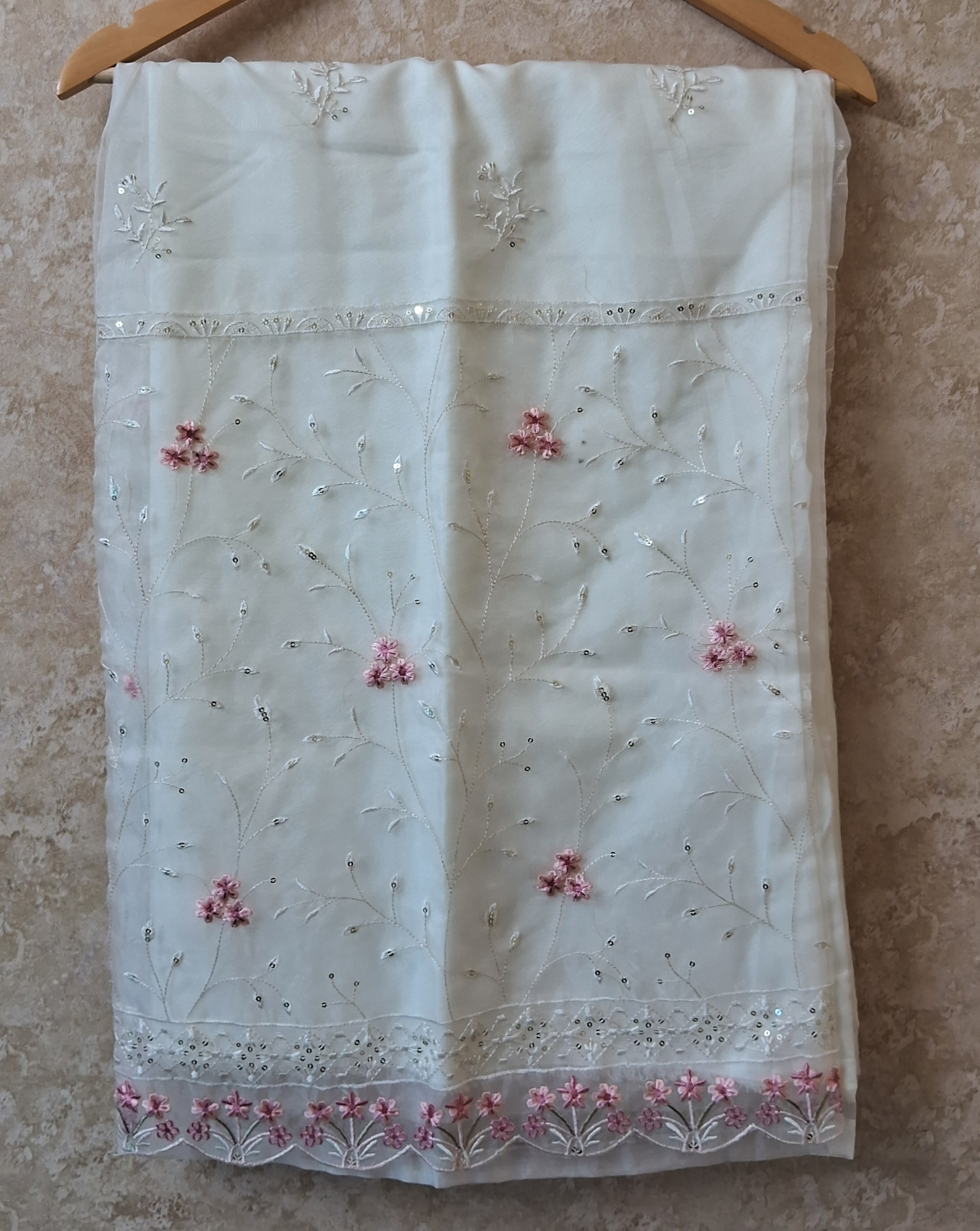 Handwork suit with plazo bottom and organza hand worked dupatta ID003