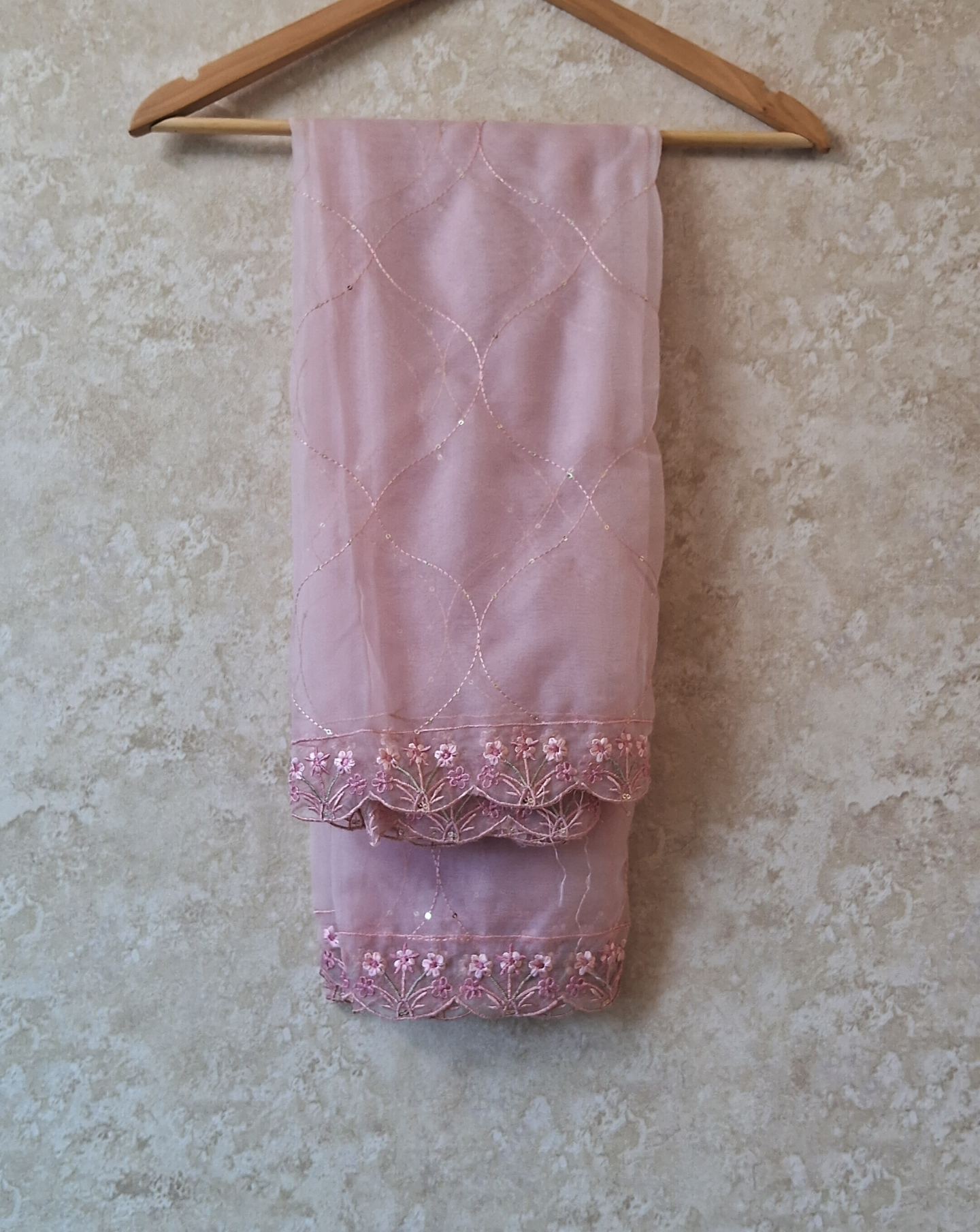 Handwork suit with plazo bottom and organza hand worked dupatta ID002